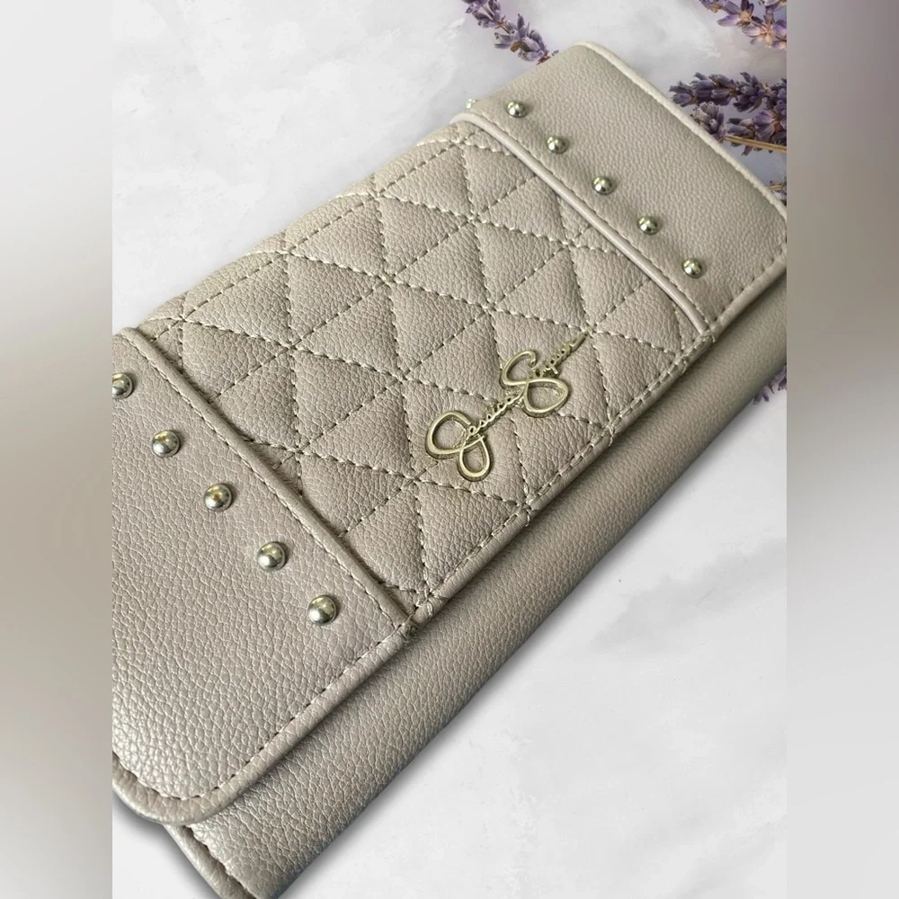 Jessica Simpson Quilted Wallet with Studs - Dusty Lavender